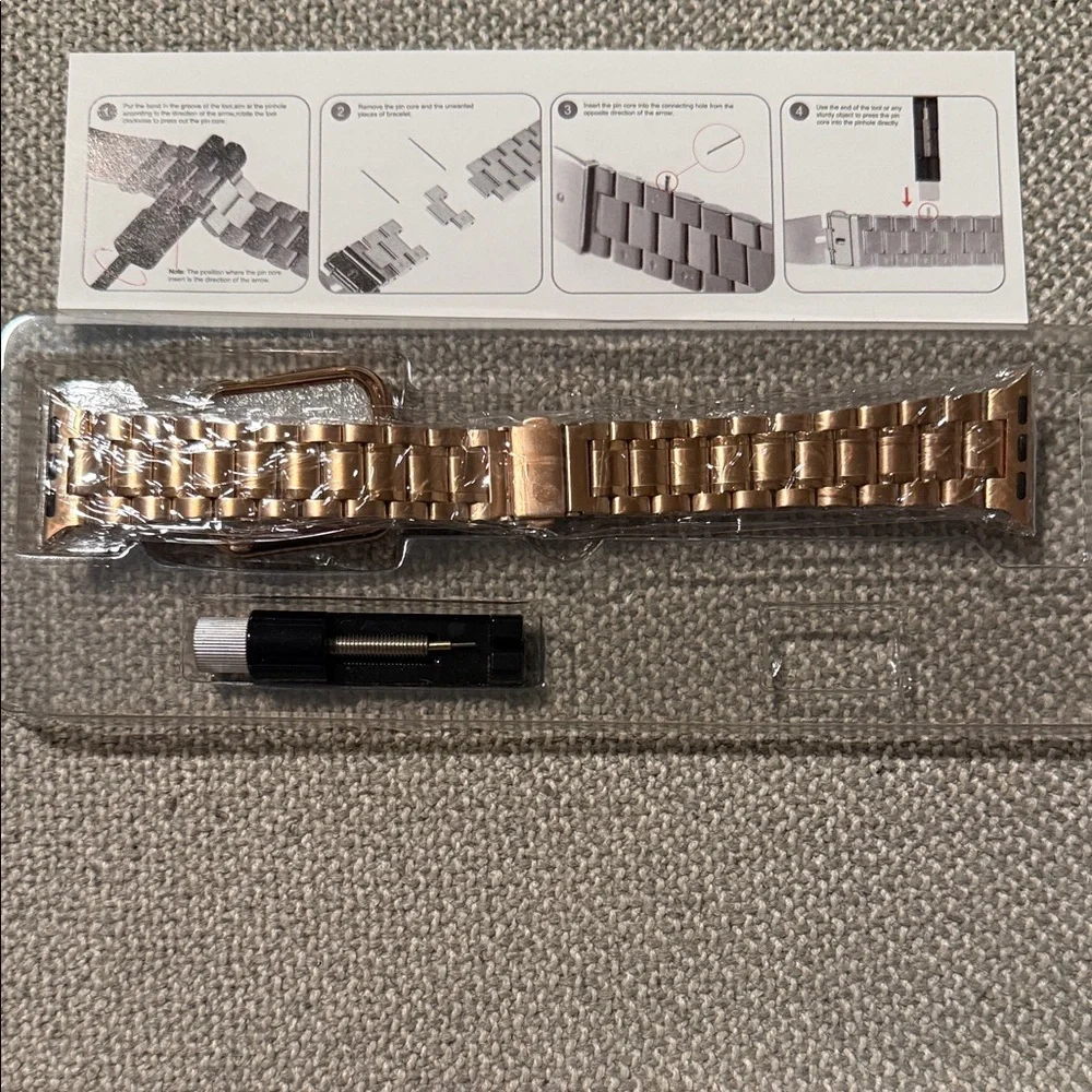 Rose Gold Metal Watch Band Apple Watch 38 40 41 42 44 45